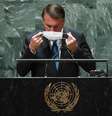Jair Bolsonaro aparece de máscara na Assembleia-Geral da ONU  Foto: EPA / Ansa - Brasil