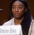 Simone Biles durante uma sessão no Senado dos EUA  Foto: EPA / Ansa