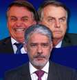 Telejornais como o ‘JN’ de William Bonner ficam esvaziados quando Bolsonaro adota temporário bom comportamento  Foto: Alan Santos/Presidência da República e Reprodução/TV