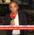Eric Zemmour na TV após ser ameaçado em plena luz do dia  Foto: Reprodução/TV