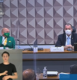 Sessão da CPi da Covid desta quarta-feira.  Foto: Reprodução / TV Senado
