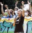 Greta Thunberg durante protesto em Milão  Foto: ANSA / Ansa - Brasil