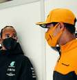 Hamilton e Norris duelaram pela primeira posição do GP da Rússia, com o piloto da Mercedes levando a melhor   Foto: Mercedes / Grande Prêmio