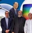 Acima, Edir Macedo; abaixo, os Marinhos: bilionários comandam maiores canais de TV no Brasil  Foto: Fotomontagem: Blog Sala de TV
