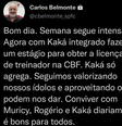 Publicação de Carlos Belmonte nas redes sociais. (Foto: Reprodução)  Foto: Gazeta Esportiva