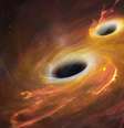 As ondas gravitacionais surgem após a colisão violenta entre dois objetos massivos, como buracos negros  Foto: Getty / BBC News Brasil
