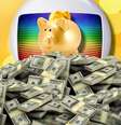 O porquinho de dinheiro da Globo está bem cheio: R$ 12,5 bilhões em caixa  Foto: Fotomontagem: Blog Sala de TV