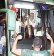 Palmeiras, campeão da Copa Libertadores 2021, chega no Aeroporto de Guarulhos em São Paulo (SP), nesta madrugada de domingo (28).  Foto: Willian Moreira | Futura Press
