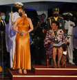 Cerimônia também contou com a presença da cidadã mais ilustre do país, a cantora Rihanna  Foto: Jonathan Brady / Reuters