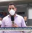 Pensa que é fácil fazer ao vivo? Anselmo Caparica foi atrapalhado por um intruso  Foto: Reprodução/TV