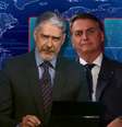 Bonner e Bolsonaro: o ‘JN’ já está no clima da disputa presidencial  Foto: Reprodução/TV e Divulgação/Presidência da República