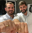 Apresentador Marcelo Cosme com seu noivo Frankel Brandão  Foto: Reprodução | Instagram