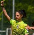 Maria Sole Ferrieri Caputi apitou o confronto entre Cagliari e Cittadella  Foto: Ansa / Ansa - Brasil