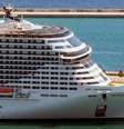 Navio MSC Grandiosa no porto de Barcelona, na Espanha, onde há também turistas infectados pela Covid-19  Foto: ANSA / Ansa - Brasil