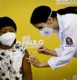 Davi Seremramiwe Xavante ,8, da tribo Xavante, primeira criança a receber a primeira dose da vacina contra covid-19 da Pfizer.  Foto: ALOISIO MAURICIO | ESTADÃO CONTEÚDO
