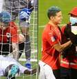 James Rodriguez faz massagem cardíaca durante jogo da primeira divisão do futebol do Catar Reprodução Instagram  Foto: Reprodução /  Instagram