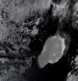 Imagens de satélite capturam momento em que vulcão submarino gigante entra em erupção  Foto: Reprodução/NOAA / BBC News Brasil