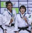 Rafaela Silva conquista o ouro no Grand Prix de Portugal com ippon em holandesa.  Foto: Divulgação/IJF / Estadão
