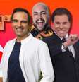 Tadeu Schmidt, Tiago e Silvio: Globo e SBT ‘unidos’  Foto: Fotomontagem: Blog Sala de TV