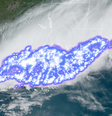 Imagem de satélite do relâmpago da Administração Nacional Oceânica e Atmosférica  Foto: BBC News Brasil