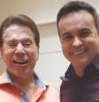 Caco com seu ídolo e mentor Silvio Santos  Foto: Reprodução/Instagram