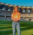 Leila Pereira no Estádio Xeique Zayed, em Abu Dhabi  Foto: Instaram @leilapereira