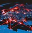 Ilustração de redes de comunicação global que atingem diferentes partes do planeta  Foto: Getty Images / BBC News Brasil
