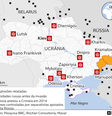 Mapa mostrando ataques aéreos  Foto: BBC News Brasil