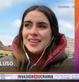 Sol Macaluso comovida ao falar da adolescente ucraniana  Foto: Reprodução
