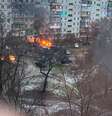 Incêndio é visto em Mariupol em uma área residencial após bombardeio em meio à invasão da Ucrânia pela Rússia   Foto: Twitter @AyBurlachenko via REUTERS / Estadão