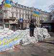 Barricadas na cidade de Odessa  Foto: Iryna Nazarchuk
