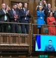Por vídeo chamada, Zelenski discursa no Parlamento britânico  Foto: Reuters