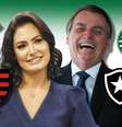 Michelle e Bolsonaro são torcedores rivais no futebol  Foto: Divulgação/Presidência da República