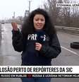 Repórter fugiu da explosão sem interromper a transmissão  Foto: Reprodução/TV