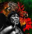 Ilustração de uma mulher negra e uma mulher indígena com a natureza ao entorno.  Foto: Imagem: I / Alma Preta