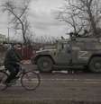 Blindado russo na região de Lugansk, leste da Ucrânia  Foto: EPA / Ansa - Brasil