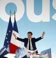 Presidente Emmanuel Macron fala após fechamento das urnas no primeiro turno das eleições presidenciais francesas em 10 de abril de 2022  Foto: YOAN VALAT/EPA / BBC News Brasil
