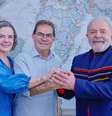 A presidente do PT, Gleisi Hoffman, o presidente do Solidariedade, Paulinho da Força, e o ex-presidente Lula após encontro em São Paulo nesta terça-feira, 19 de abril.  Foto: Ricardo Stuckert/Divulgação / Estadão
