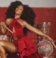 Erika Januza, rainha de bateria da Unidos de Viradouro  Foto: Reprodução Redes Sociais | Foto: Vinícius Mochizuki