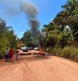 Familiares dos desaparecidos protestam bloqueando a rodovia Transamazônica  Foto: CB Novo Repartimento/Divulgação / Estadão