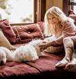 A cantora e atriz Barbra Streisand com suas cachorras, Miss Violet e Miss Scarlett, clones de Samantha, cachorrinha que morreu em 2017, aos 14 anos.  Foto: Instagram/@barbrastreisand / Estadão