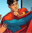 Com uma face estampada com uma bandeira LGBTQ+ e a outra vermelha, nova capa do Super-Homem foi presente do seu namorado, Jay Nakamura.  Foto: Twitter / @Treestumped / Estadão