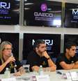 Agentes do GAECO durante entrevista coletiva sobre a Operação Calígula, no Rio de Janeiro, nesta terça-feira, 10 de maio.  Foto: Paulo Carneiro / Estadão