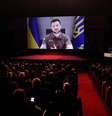 Presidente ucraniano discursou no evento cinematográfico  Foto: EPA / Ansa - Brasil