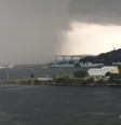 Tempestade no Rio de Janeiro encobre Ponte Rio-Niterói  Foto: Reprodução/Redes sociais