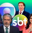 Âncoras do ‘JN’, Silvio Santos e apresentadores do ‘SBT Brasil’: jornalismo em alta  Foto: Blog Sala de TV
