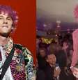 Machine Gun Kelly ficou com o rosto ensanguentado depois de quebrar uma taça de espumante no próprio rosto.  Foto: Evan Agostini/Invision/AP e Instagram/@machinegunkelly / Estadão