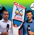 Os repórteres Guedes e Bortolotto foram surpreendidos com gritos durante o ‘ao vivo’  Foto: Fotomontagem: Blog Sala de TV