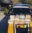 Dinheiro foi encontrado dentro de um carro que trafegava na Via Dutra  Foto: Divulgação/Polícia Rodoviária Federal