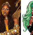 Shea Couleé a esquerda, a drag mutante Darkveil a direita   Foto: Reprodução/ Drag Files / Ilustração: Sina Grace|Marvel